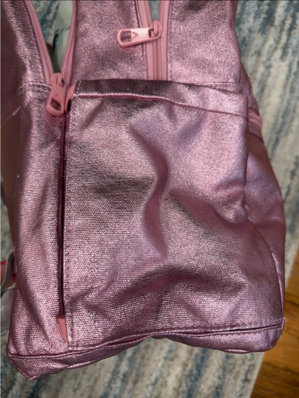 Metallic Pink State Kane Doubleback backpack and school lunch box